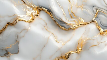 Abstract high quality white marbled texture with golden highlights, noble background