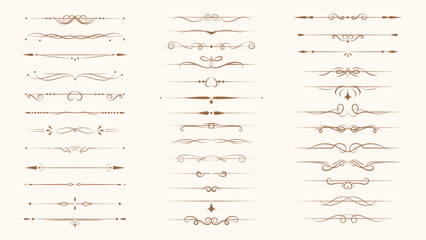 Elegant jwellery luxury ornament text dividers. Ornamental Gold Dividers for text and objects. Gold Ornate vintage frames and scroll.
