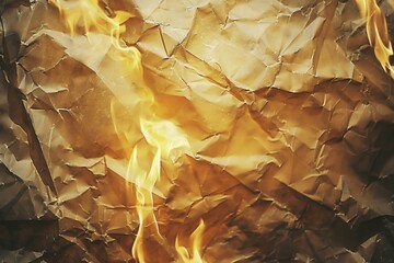 A close-up shot of flames burning on a piece of paper
