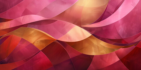 Obraz premium Abstract waves of pink, gold, and purple flowing across a smooth background. This dynamic, fluid design evokes a sense of movement and is ideal for vibrant, artistic projects.