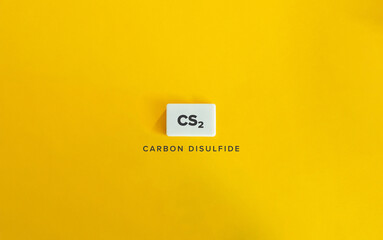 Carbon Disulfide, CS₂. Chemical Compound Containing Sulphur. Chemical Formula and Name. 
