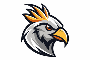 Cockatiel head mascot logo design vector