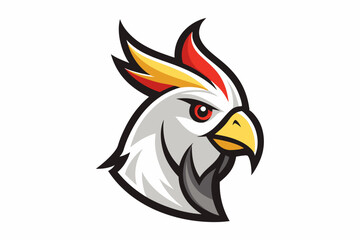 Cockatiel head mascot logo design vector