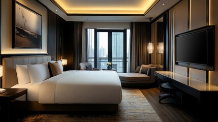 Modern Hotel Room Interior.