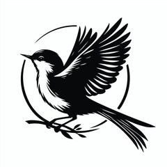 bird image shilotte black and white with white background