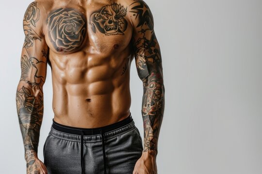 A man with a distinctive tattoo on his chest