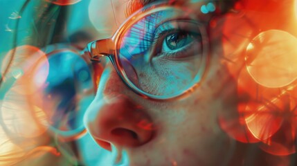 A person wearing glasses, great for editorial and personal use