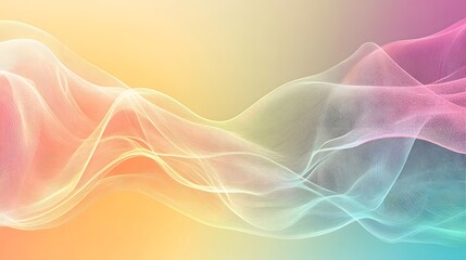 Fototapeta premium Abstract Wavy Pattern with Pastel Gradient Background