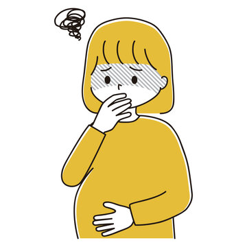 recommend clip art: つわりで気分が悪い妊婦さんのイラスト
