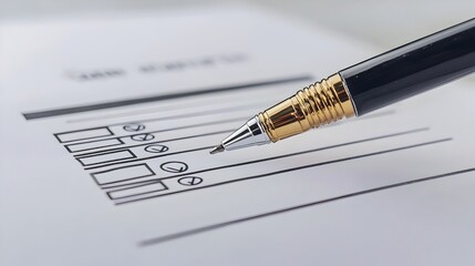 Fototapeta premium Checkbox Marked on Ballot Form for Election Decision