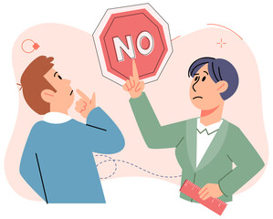 Refuse vector illustration. Emotions can be complex and nuanced, making it important to approach disagreements with empathy and understanding Ignoring someones perspective can lead to Ignoring