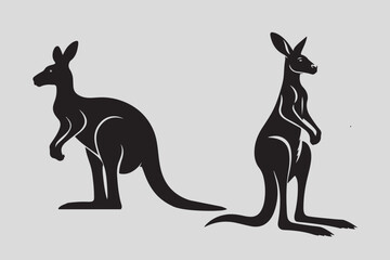 Kangaroo vector logo and illustration