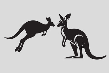 Kangaroo vector logo and illustration