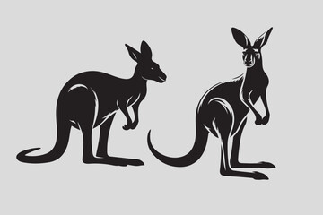 Kangaroo vector logo and illustration
