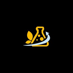 Bottle lab organic vector logo design