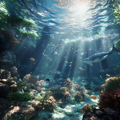 Fototapeta premium coral reef with fish