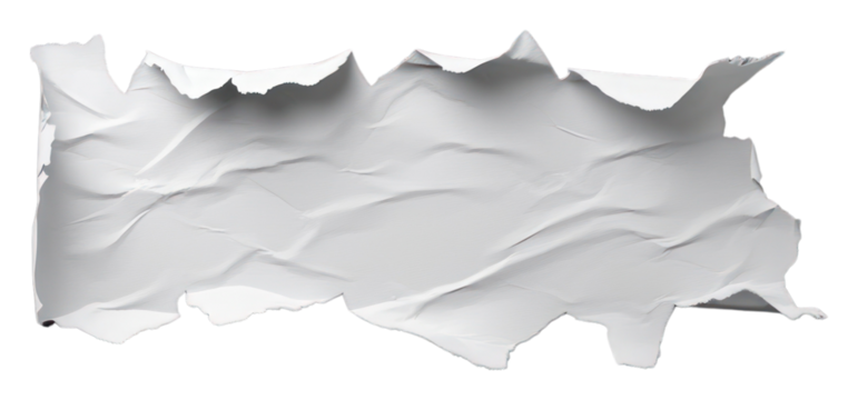 PNG Torn paper mockup white crumpled textured.