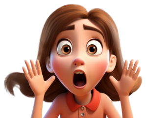 PNG Shocked kid cartoon white background hairstyle.