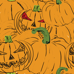 pumpkin Halloween seamless pattern