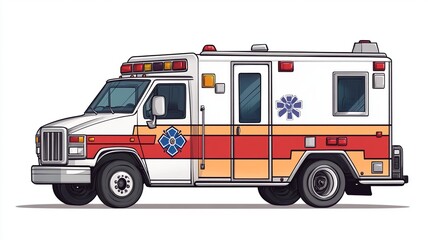 Ambulance Cartoon White Background