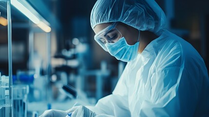Biotechnology Lab Technician Handling Advanced Gene Editing Tools in a Modern Research Facility
