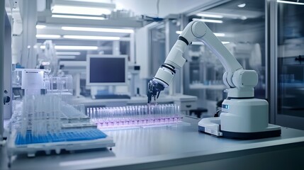 Sterile Robotic Laboratory Conducting Precise Gene Modification Experiment