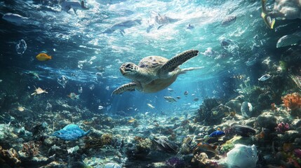 Marine litter severely affects marine animals and ecosystems, especially plastic waste, which is difficult to decompose. Reducing plastic usage and proper waste disposal are crucial in protecting the 