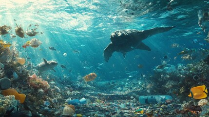 Marine litter severely affects marine animals and ecosystems, especially plastic waste, which is difficult to decompose. Reducing plastic usage and proper waste disposal are crucial in protecting the 
