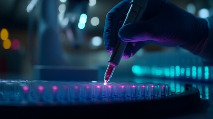 Close-up of Gene Editing Tool in Use by Researcher in High-Tech Laboratory