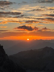 Sunrise on top of the Mountains 