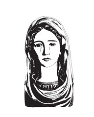 Our Lady of Sorrow vector Virgin Mary catholic religious Illustration