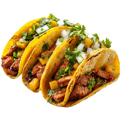 Tasty Mouth-watering Tacos Isolated on Transparent Background