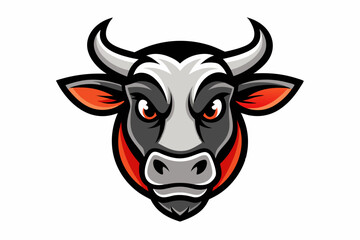 Cow head mascot logo design vector