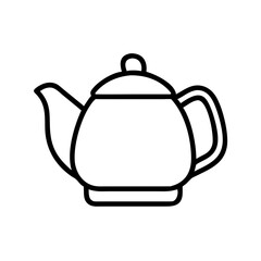 Outline vector icon of a teapot in minimalist design