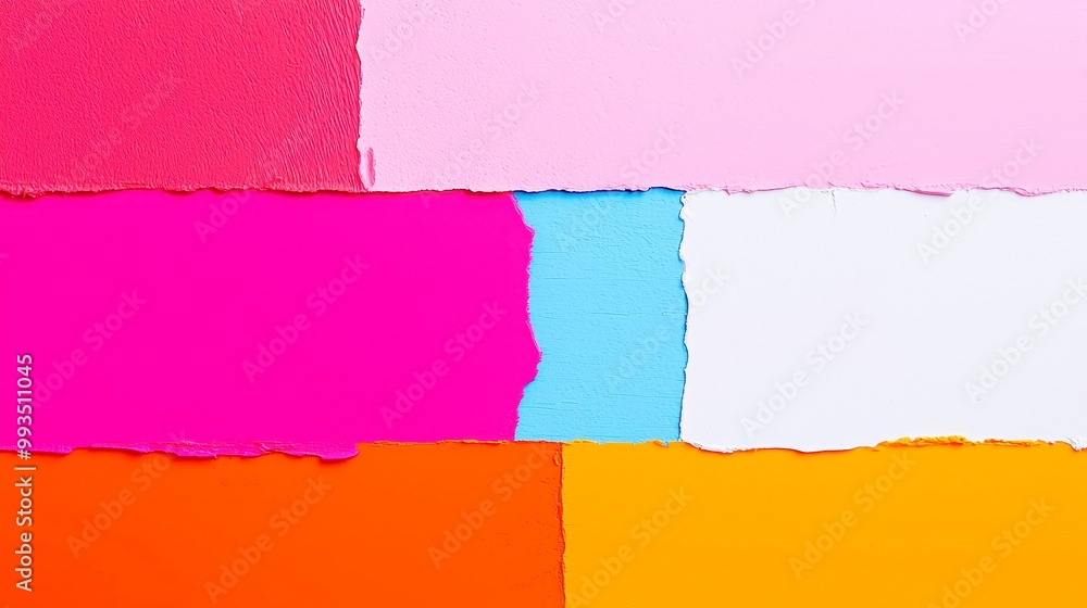 Poster vibrant abstract textures, an explosion of color and diverse materials intertwining, creating a dyna