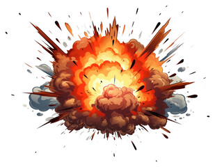 PNG Cartoon illustration of bomb explosion cartoon fire white background.