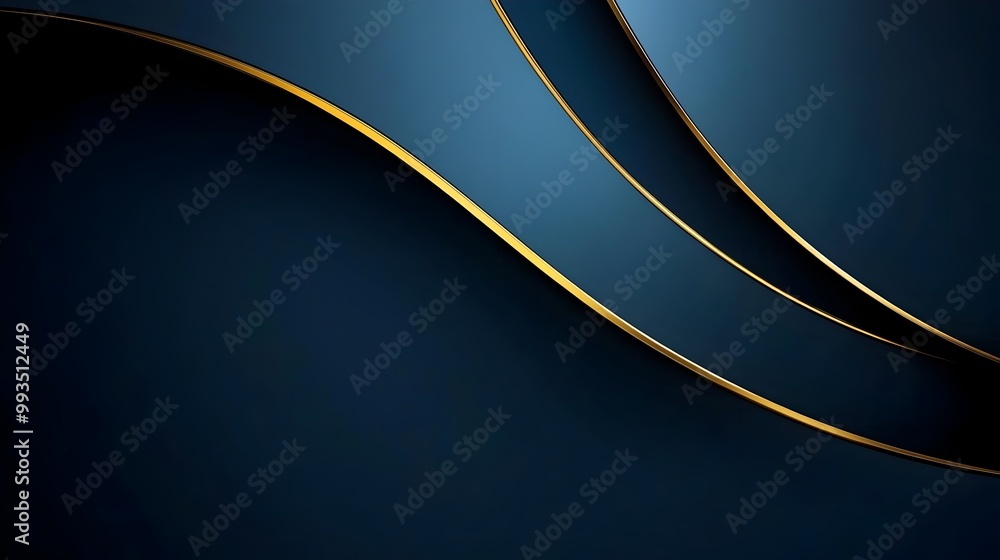 Aufkleber smooth dark wavy abstract gradient background with dynamic curves and lines
