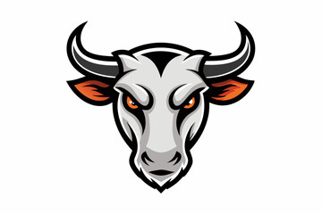 Cow Skull head mascot logo design vector