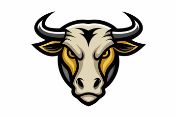 Cow Skull head mascot logo design vector