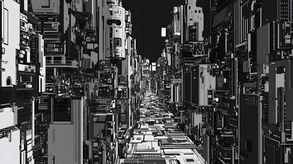 Bustling Metropolis at Night:Illuminating the Urban Landscape with Skyscrapers,Roads,and Vibrant