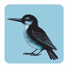 Illustration of a bird on a blue background. Vector illustration.