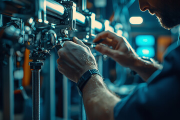 a mechanic aligning the wheels of a car in preparation for a long road trip