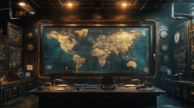 World Map Control Room. - Powered by Adobe
