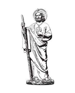 Saint Jude Thaddeus apostle of Jesus Christ Illustration Catholic religious vector