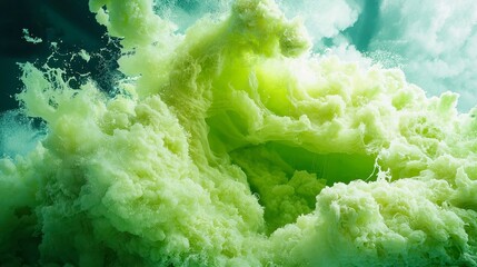 Verdant Whispers, a vibrant exploration of lush green hues intertwined with organic shapes, evoking the essence of nature's vitality and tranquility in a harmonious design.