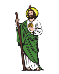 Obraz premium Saint Jude Thaddeus apostle of Jesus Christ Illustration Catholic religious vector