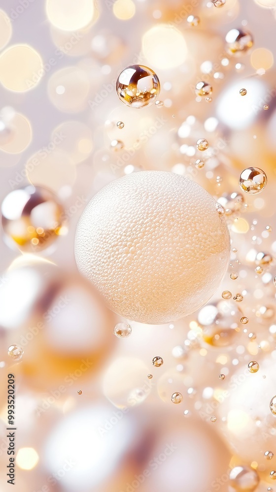 Poster sparkling champagne bubbles with luminous textures, a vibrant design featuring effervescent bubbles 