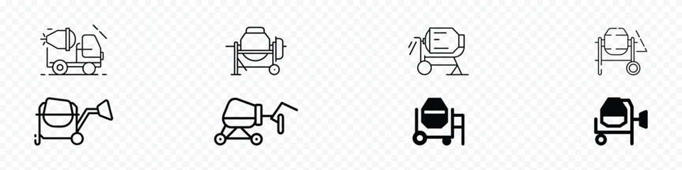 concrete mixer icon. Construction tools icons, Concrete mixer truck Simple icon, Concrete mixer icon, vector isolated simple mixer truck symbol.