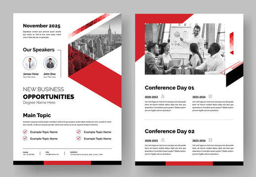 Business Conference Agenda and Program Flyer