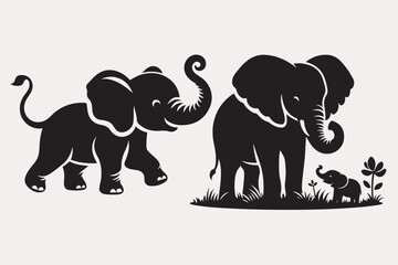 Elephant vector, Elephant illustration and elephant head